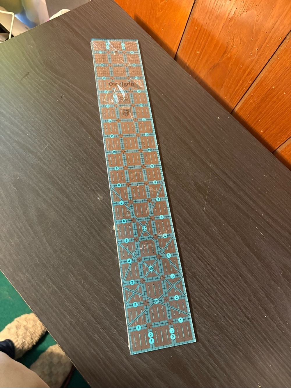 Omnigrid Acrylic Quilting Ruler with Teal Grid Markings